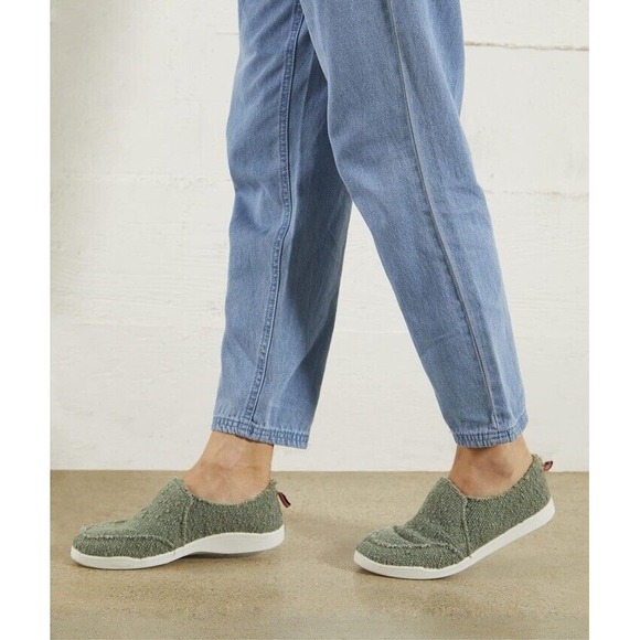 Vionic Beach Sneakers Malibu‎ Womens 7 WIDE Army Green Boucle Orthotic Shoes New - Picture 4 of 9